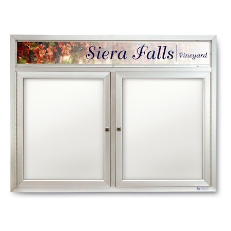 United Visual Products Double Indoor Magnetic Wet/Dry Erase Boa UV8605-SATIN-WHTPORC